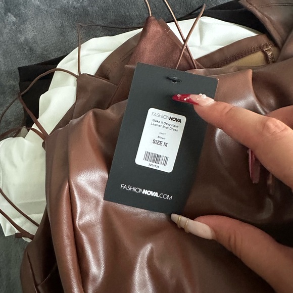 Faux leather midi dress - Picture 2 of 2